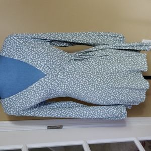 LA Hearts NWT Sage Floral Faux Wrap Midi Dress